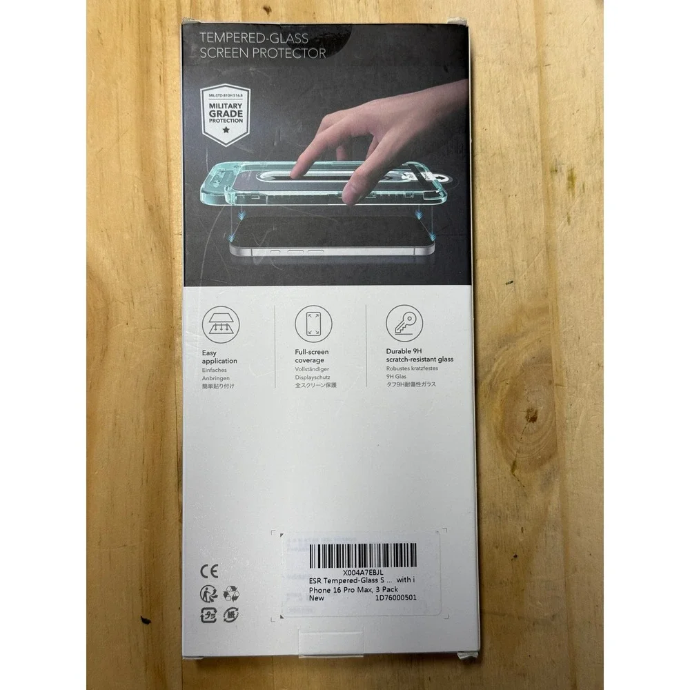 ESR iPhone 16 Pro Max Tempered Glass Screen Protector 3 Pack New Factory Sealed